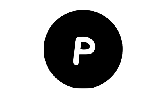 Circle Shape with Playful Mono P